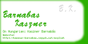 barnabas kaszner business card