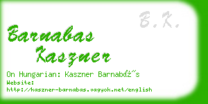 barnabas kaszner business card